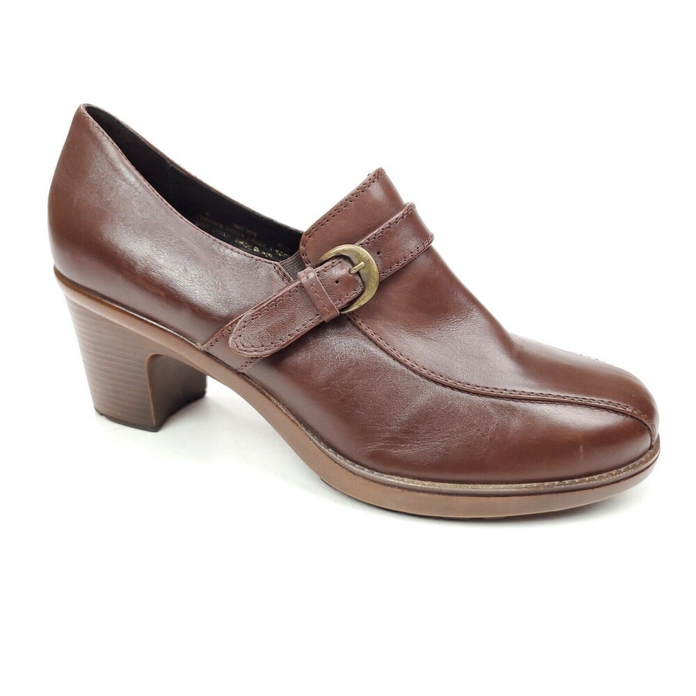 Dansko Norah Brown Size 41 US 10.5-11 Block Heel Clogs Buckle Strap